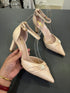 Ladies Elegant Pearl Decor Bow Pointy Toe Heel